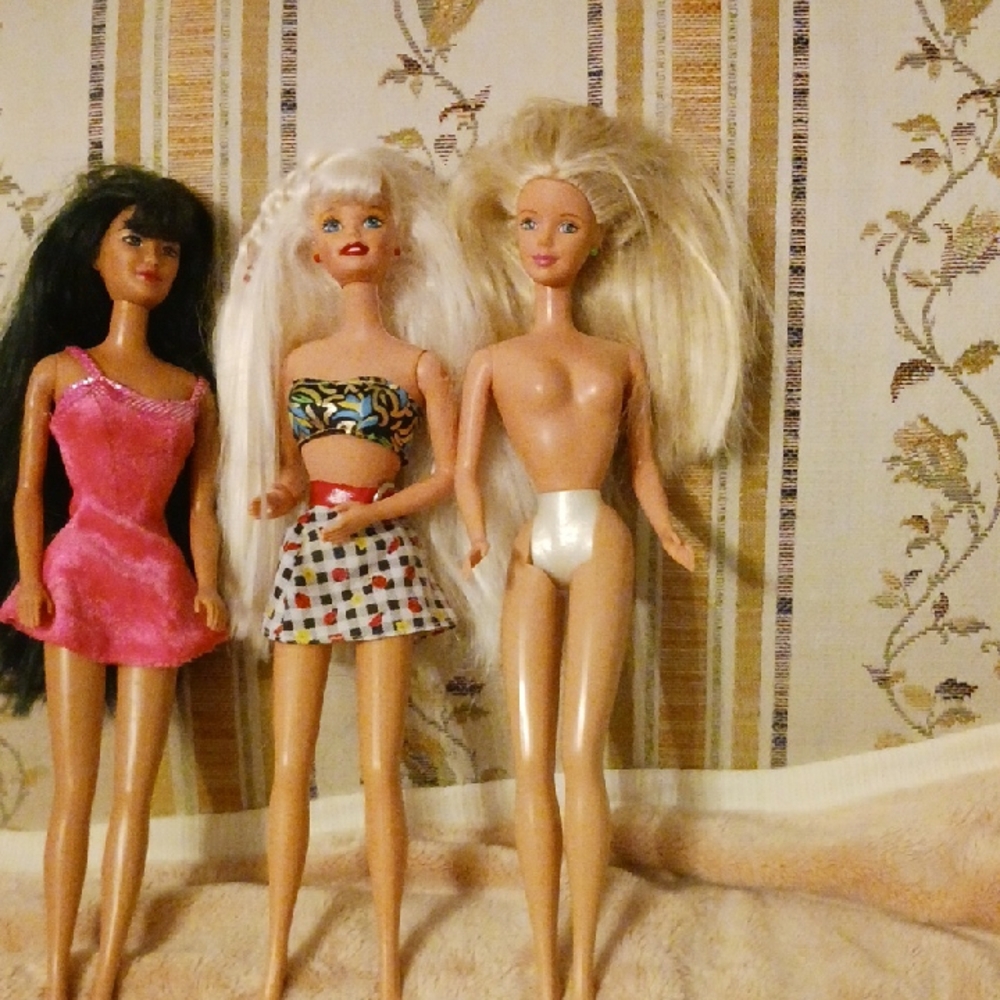 Vintage Barbie Dolls 1966  with Pink, Multicolor, and Blonde Styles